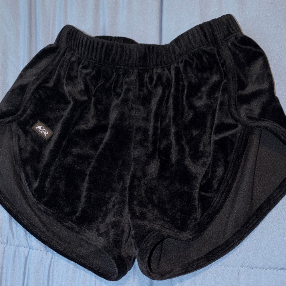 Tiger Friday black velour shorts AXS